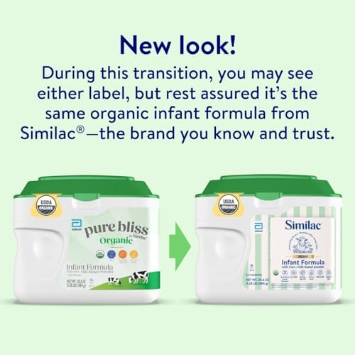 Similac Organic Infant Formula, Easy to Digest, USDA-Certified Organic, Powder, 20.6-oz Tub