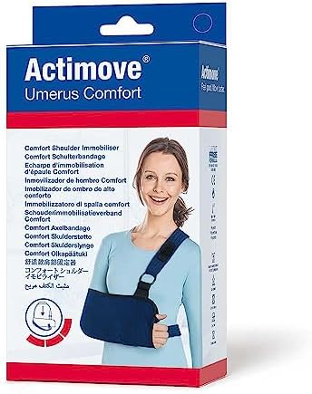 Actimove Ummerus Comfort Arm Sling Shoulder Brace | Medical Arm Sling Shoulder Immobilizer for Broken, Dislocated, Fracture or Strain Injury Support, Right & Left Arm | Blue, Large