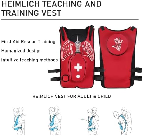 Anti Choking Obstruction Trainer Vest - Heimlik Practice Training Model Education for Nurse & Student First Aid Teaching Accessories,Blue-Children