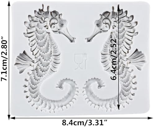 Seahorse Polymer Clay Mold Seahorse Silicone Molds for DIY Crafts Epoxy Resin Casting Air Dry Polymer Clay Plaster Jewelry Making