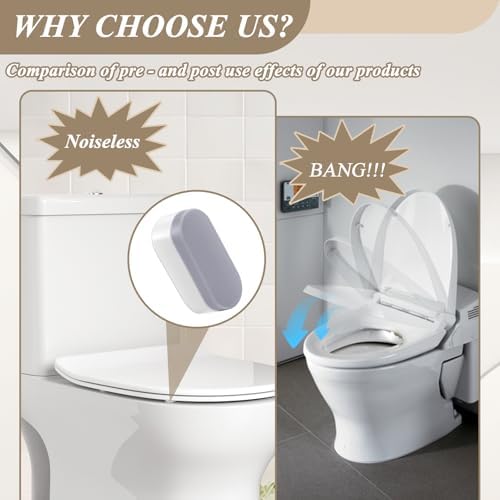 Universal Toilet Seat Bumpers, Suitable for Bidet Kits, 4 Pack Toilet Seat Spacers, Compatible with Most Toilet Models, Equipped with Durable Adhesive