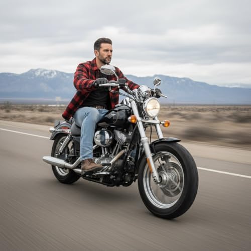 Milwaukee Leather Men's Motorcycle Riding Jeans with CE Knee Armor - Aramid Reinforced Denim