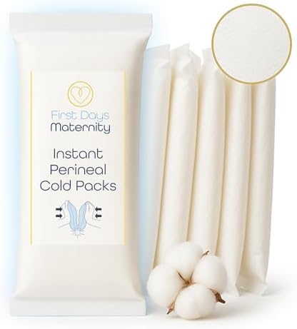 First Days Maternity - 2-in-1 Instant Perineal Cold Packs for Postpartum - Cooling, Absorbent, Disposable - Ideal for Hospital Bag - New Mom Maternity Pad Essentials (12)