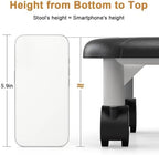 5.9'' Height Rolling Stool, (10.2" D x 13.1" W) Plastic Surface Low Rolling Stools with Wheels, 360° Rotating Flexible Seating, Rollings Step Stool for Home Office Pedicure Floor Cleaning