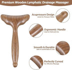 Lymphatic Drainage Massager, Wooden Gua Tool, Body Gua Sha Paddle Wood Lymphatic Drainage Tool for Muscle Relaxation Acupoint Therapy and Skin
