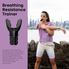 BlackSquid Breathing Exercise Device - Fitness Breather Strength & Endurance Trainer - Athletes Mouth Inhale Breather Stamina Booster Mouthpiece Training Tool