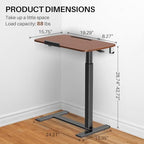 Overbed Bedside Table with Wheels,Tiltable Hospital Bed Table, Pneumatic Adjustable Overbed Table, Rolling Laptop Desk, Mobile Standing Desk for Bed, Couch, or Hospital Use