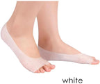 2pcs White Soft Silicone Moisturizing Gel Socks for Foot Care Protector Relieve Dry Cracked Peeling Heels Shoes Insole Pedicure