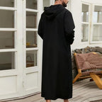2026 Middle East Arab Robes for Men Muslim Thobes - Long Sleeve Loose Hood Long Gown Dress Muslim Kaftan Thobe