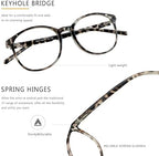 Vintage Round Progressive Multifocal Presbyopic Glasses, Blue Light Blocking Glasses for Men Women Readers (Leopard,+0.00/+2.00 Magnification)