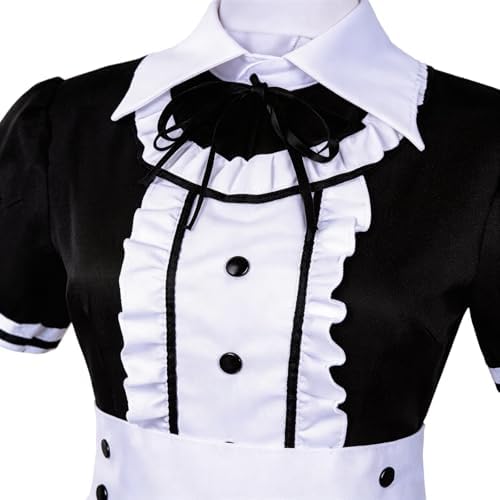 Anime Maid Cosplay Dress Set for Women Cute Waitress Outfit with Accessories for Masquerade and Theme Parties
