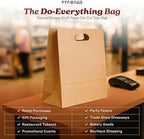Natural Brown Kraft Paper Bags with Die Cut Handles 11" x 6" x 11" - Recyclable Shopping Tote Bag for Retail, Gifts, Restaurant Takeout, Catering, Bakery, Small Business, Party Favors - 500 Pack