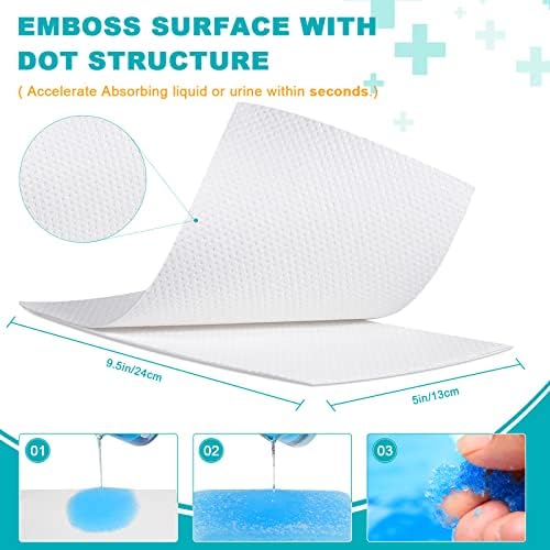 Oumee 40 Count Absorbent Commode Pads for Bedside Commode Bucket, Commode Liners Pads with Absorbent Gel, Potty Liner Pads for Adults Portable Toilet Bags Bedpans