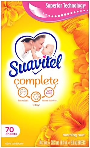 Suavitel Fast Dry Fabric Conditioner Sheets, Magical Morning Sun, 70 Count