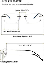 VEVESMUNDO Frameless Reading Glasses Blue Light Blocking Metal Lightweight Computer Rimless Readers for Men Women