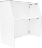 43''*48''*20'' Portable Event Bar, Folding Party Counter Mobile Drink Table 110lbs Load Capacity for Parties BBQs Catering and Outdoor Events(White with Aluminum Edge)