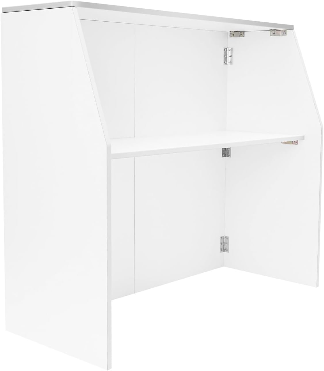 43''*48''*20'' Portable Event Bar, Folding Party Counter Mobile Drink Table 110lbs Load Capacity for Parties BBQs Catering and Outdoor Events(White with Aluminum Edge)