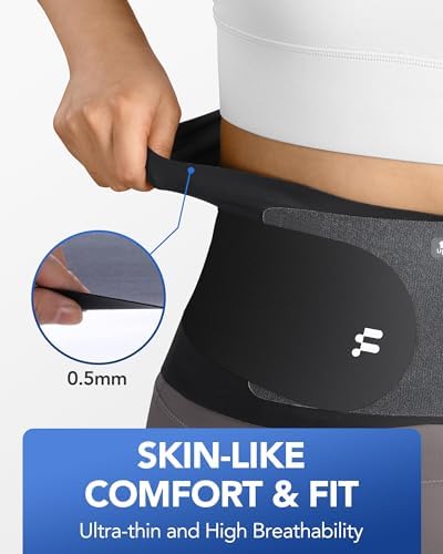 0.5mm Ultra Thin Back Brace with 3D Lumbar Pad, Seamless Yoga Fabric, Lightweight Back Brace for Women Men, Lower Back Pain, Sciatica, Posture, Back Support for Wearing Under Clothes, FSA Eligible