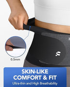 0.5mm Ultra Thin Back Brace with 3D Lumbar Pad, Seamless Yoga Fabric, Lightweight Back Brace for Women Men, Lower Back Pain, Sciatica, Posture, Back Support for Wearing Under Clothes, FSA Eligible