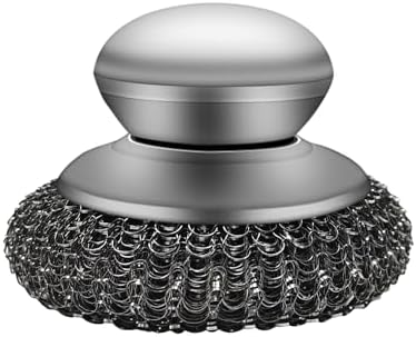 Kitchen Stainless Steel Cleaning Brush 2-Piece Set with Handle, Steel Wire Ball, Washing Pot and Dishes Dual-use