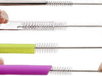 Straw Brush Cleaner (10 Pack), Flexible Nylon Pipe Tube Cleaning Brushes with 0.4" Bristles, Rust-Proof Stainless Steel Reusable Straw Washers for Standard Tumblers, Bottles & Teapot Spouts 8.2 Inch