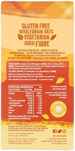 Nairns Gluten Free Cheese Oatcakes 180g (Pack of 8)