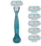 Gillette Venus Smooth Women's Razor Handle + 6 Refills with Soft-Grip Gel Handle