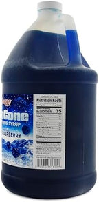 Snappy Blue Raspberry Sno Cone Syrup, 1 Gallon - Ready-to-Use Shaved Ice & Snow Cone Flavoring, Professional Grade Syrup for Sno Cone Machines, 14 Flavor Options