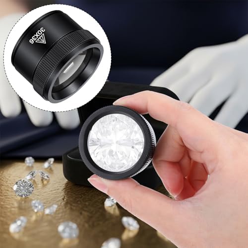 Magnifying Glass Professional Jewelry Loupe 30X Portable Pocket Reading Magnifier Magnifier Optics Loupes Loop Microscope Magnifying Glass Lens Mini Desk Magnifiers for Jeweler Stamps Maps Antique