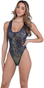 AS Roma womens Roma Rave/Festival Sequin Fishnet Romper