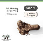 Reishi Mushroom Capsules (4:1 Ganoderma Extract, 1,000mg Red Reishi Powder per Serving) 300 Count, 5 Month Supply, Potent Mushroom Supplement for Immune System Support and Defense by Double Wood