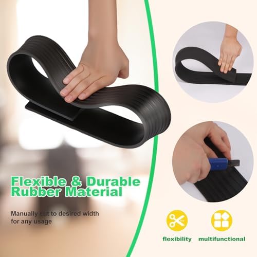 0.8" Rise Rubber Threshold Ramp, 1500 lbs Heavy-Duty Non-Slip Ramp for Door Thresholds, Indoor Outdoor Wheelchair Threshold Ramps for Doorways