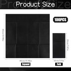 100 Pcs Black Linen-Feel Paper Napkins, Black Napkins Disposable with Built-in Flatware Pocket, Prefolded for Knives and Forks, Blacks Dinner Napkin for Evening Parties, Weddings, Birthday