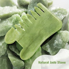 airogym Jade Stone Gua Sha Massage Tool Set Larger Guasha Board with Handle, Jade Stone Guasha Scalp Comb, Muscle Scraping Massage Tools