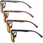 Eyekepper 4 Pack Blue Light Filter Glasses Blocking Digital Glare Readers for Women Men Reading Computer Screen Amber Tinted +0.75