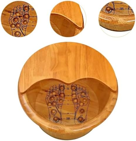 Wood Foot Bath Tub Wooden Household Sauna Foot Tub with Lid Deep Barrel