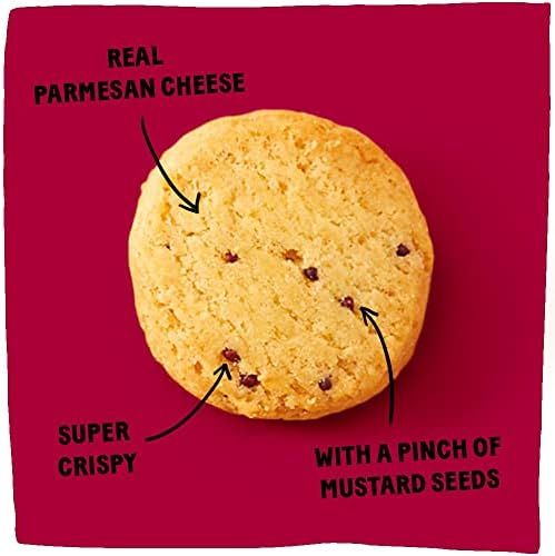Michel et Augustin Gourmet Crackers, Parmesan Cheese Biscuits with Mustard Seeds, Savory Party Crackers, French Snacks, 3-Pack, 3.5 oz. Bags