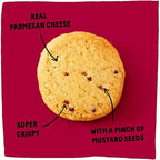 Michel et Augustin Gourmet Crackers, Parmesan Cheese Biscuits with Mustard Seeds, Savory Party Crackers, French Snacks, 3-Pack, 3.5 oz. Bags