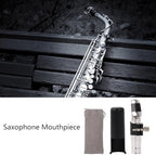 BQLZR Tenor Saxophone Mouthpiece 6# Clamp Cap Repair Kit for Jazz Pop Silver Plated