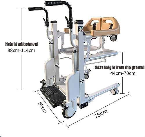 TISTIK Electric Patient Lift Wheelchair w/180° Split Seat Handicapped Transfer Chair Patient Lift Aid Bathroom Transport Chair Home Elderly Paralyzed Transfer Device