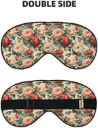 Roses and Butterflies 1 Print Double Side Sleep Eye Mask, Adjustable Night Eye Cover for Women Men