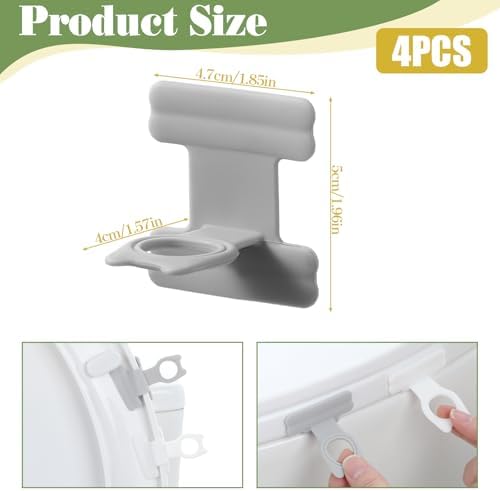4 PCS Toilet Seat Lifter Tab, Silicone Toilet Seat Lid Lifter, Toilets Handle Tabs Can Avoid Touching the Toilets for Home Bathroom, Office, Hotel (White, Gray)