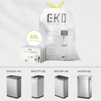 EKO Ultimate Trash Bag Starter Set – Includes 60 Count of 13 Gallon Easy-Dispense Drawstring Trash Bags plus 60 Count of 21 Gallon Easy-Dispense Drawstring Trash Bags