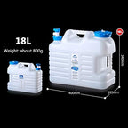 Outdoor Water Bucket Household Water Storage Bucket, PE Food Grade Pure Drinking Water Bucket with Faucet, Vehicle-Mounted Plastic Water Storage Tank,18L