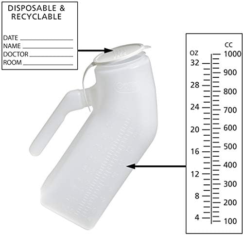 Carex Portable Urinal For Men - Male Urinal and Travel John - Plastic Urinal