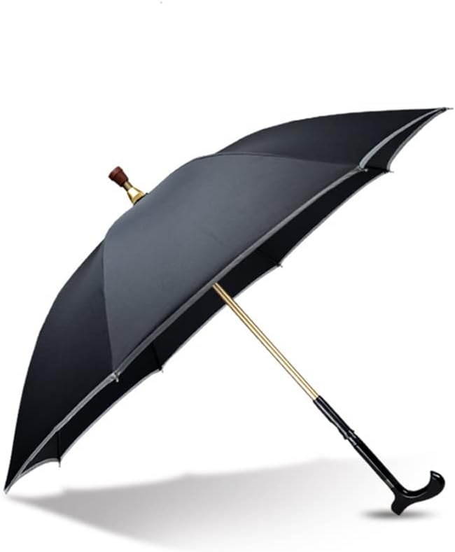 Multifunctional Non-Slip Walking Stick Umbrella for The Elderly Outdoor Sunshade Mountaineering Straight Handle Umbrella Wind and UV Protection