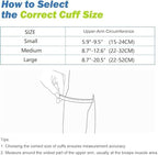 Medium Easy Wrap Blood Pressure Cuff for Thin and Small Arm,Compatible with Omron 8.7~12.6 Inches (22~32) CM Adult BP Replacement Cuff, Adult Cuff Only -5 Connectors (Medium+ 5 Connectors)