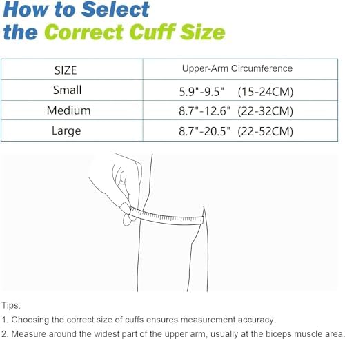 Medium Easy Wrap Blood Pressure Cuff for Thin and Small Arm,Compatible with Omron 8.7~12.6 Inches (22~32) CM Adult BP Replacement Cuff, Adult Cuff Only -5 Connectors (Medium+ 5 Connectors)