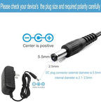 DC 12Volt 2A Power Supply Adapter 24W AC DC Wall Adapter 100-240V AC to DC 12V 2A 1.5A Power Adapter Cord Converter with 5.5mm x 2.5mm Compatible with 5.5x2.1mm Tip 12V ac/dc Transformer