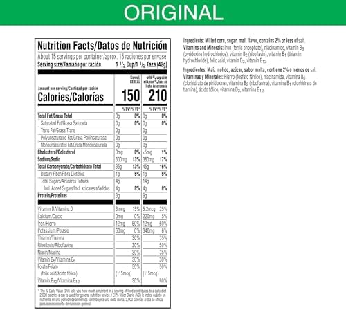 Kellogg's Corn Flakes Breakfast Cereal, Kids Cereal, Family Breakfast, Giant Size, Original, 24oz Box (1 Box)